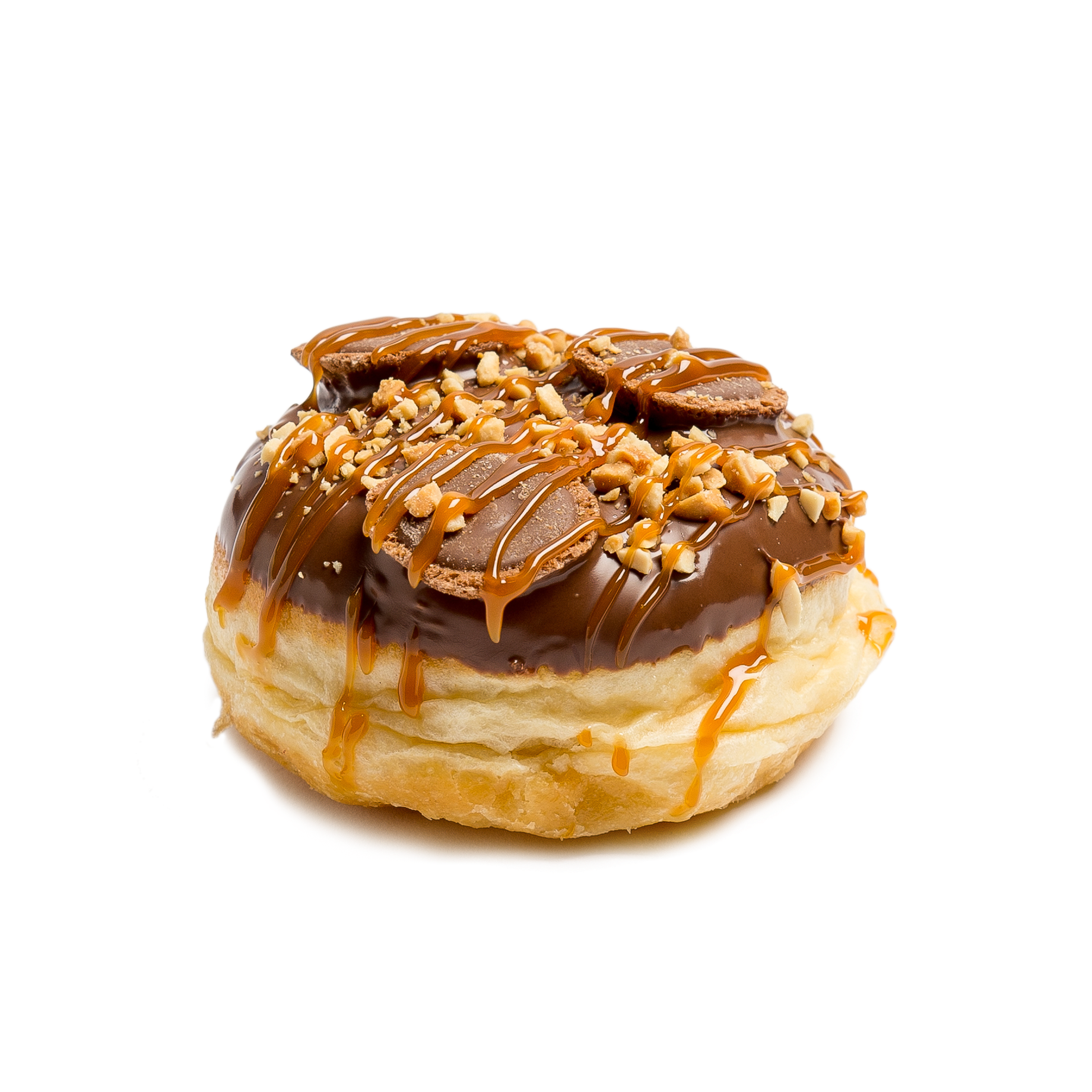 Choc Hazelnut Snickers Podnut – Daniel's Donuts